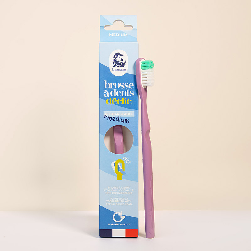 Medium replaceable-head toothbrush