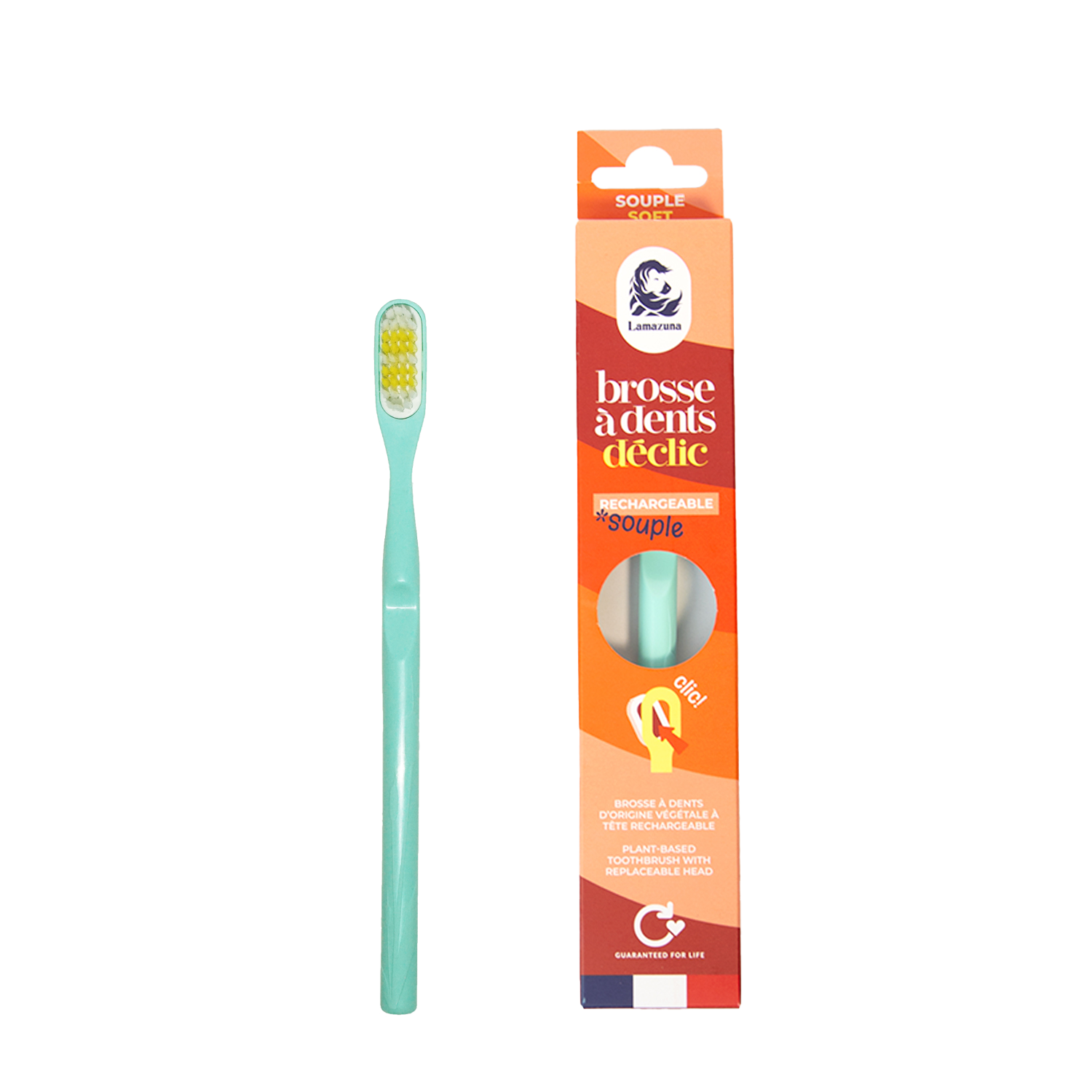 Soft replaceable-head toothbrush