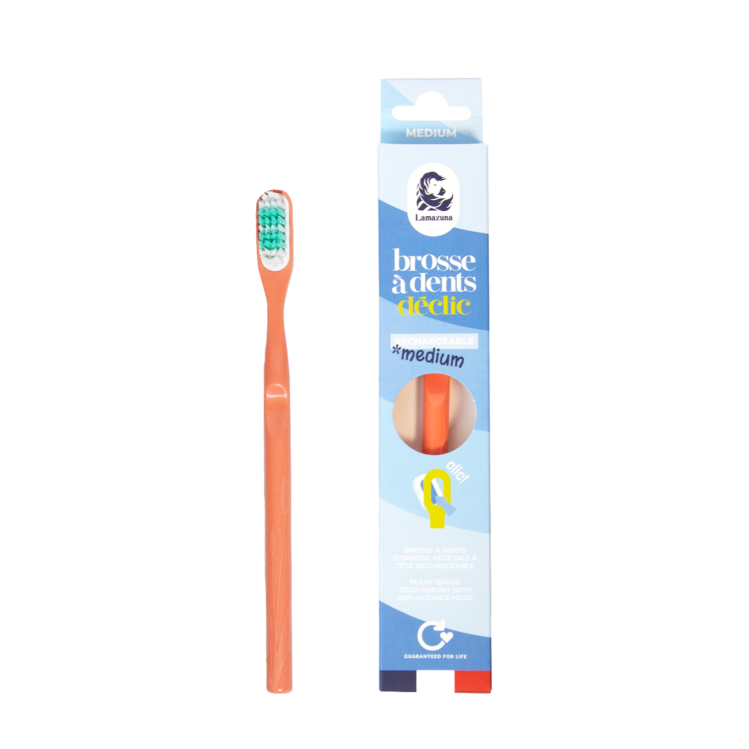 Brosse à dents médium corail Brosse à dents médium corail