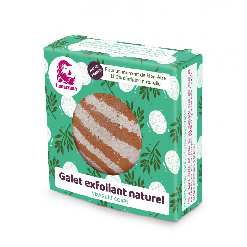 Galet exfoliant naturel à l'argile fabriqué en France